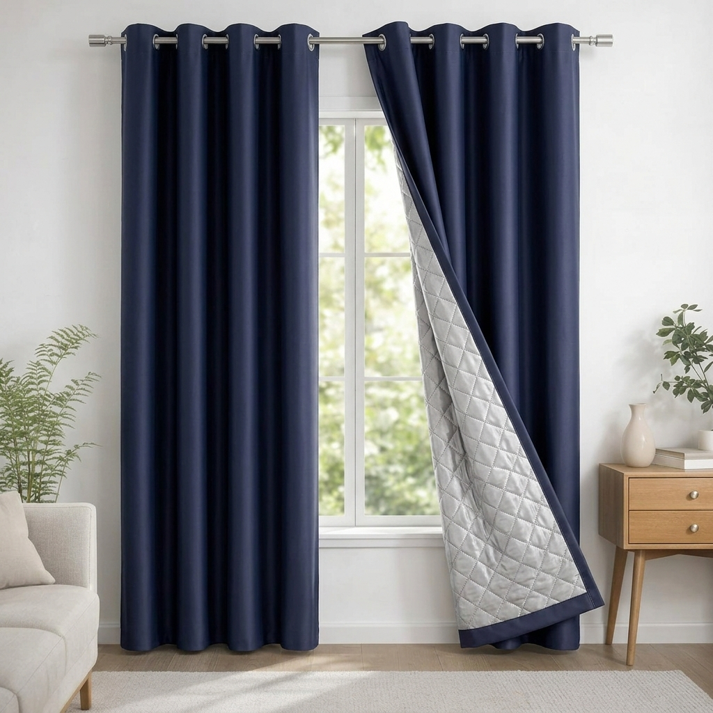 Rideau anti bruit occultant Sorona - Bleu Royal
