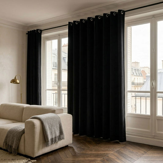 Rideau anti bruit occultant Sorona - Noir Éclipse